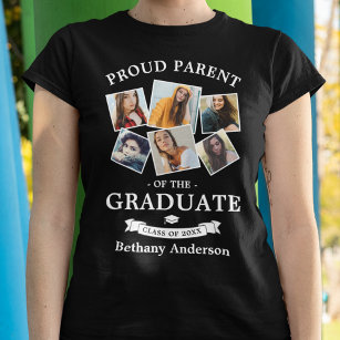 Camiseta T-Shirt Orgulhosa de Colagem de Fotos de Graduação