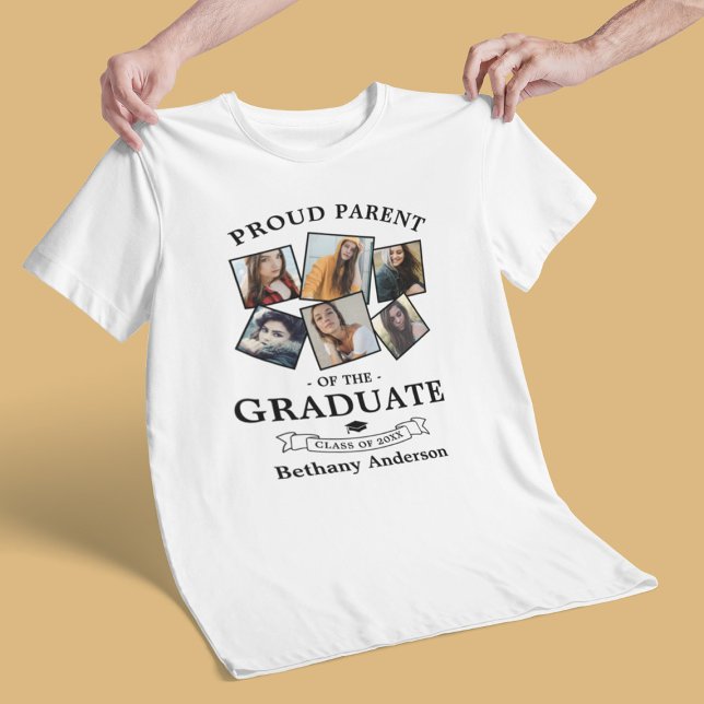 Camiseta T-Shirt Orgulhosa de Colagem de Fotos de Graduação (Criador carregado)