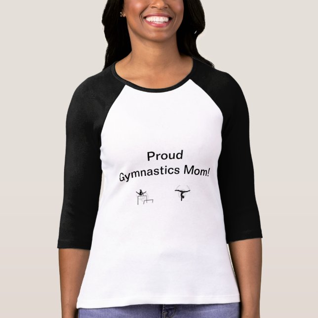 Camiseta T-shirt orgulhoso da mamã da ginástica (Frente)