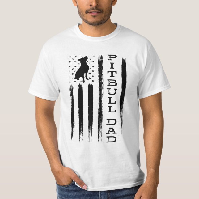 Camiseta T-shirt orgulhoso do cão do pitbull dos homens da (Frente)