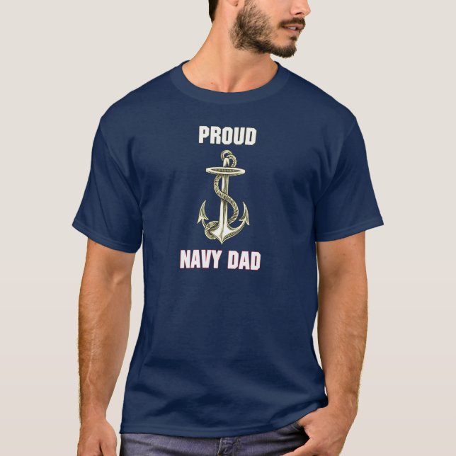 Camiseta T-shirt orgulhoso do pai do marinho (Frente)