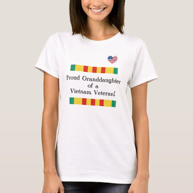Camiseta T-shirt orgulhoso do veterano de Vietnam da neta (Frente)