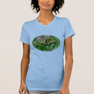 Camiseta T-shirt oriental fêmea da borboleta de Swallowtai