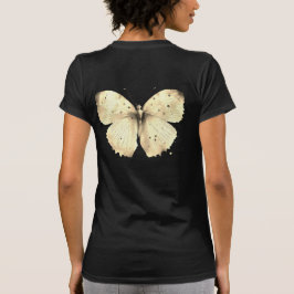 Camiseta T-Shirt ouro de borboletas bege