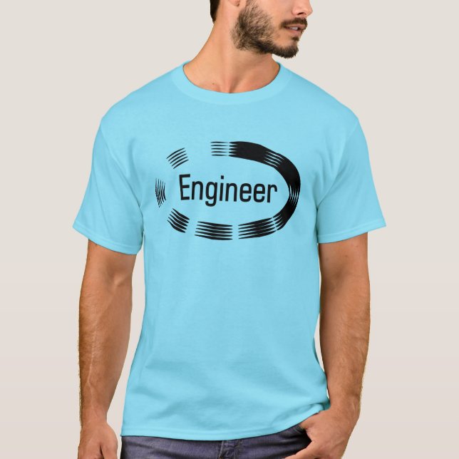 Camiseta T-Shirt Oval Preto do engenheiro (Frente)