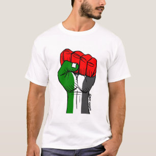 Camiseta T-shirt palestino do punho de Carlos Latuff