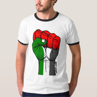 Camiseta T-shirt palestino do punho de Carlos Latuff