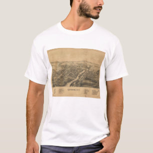 Camiseta T-shirt panorâmico do mapa de Greene NY