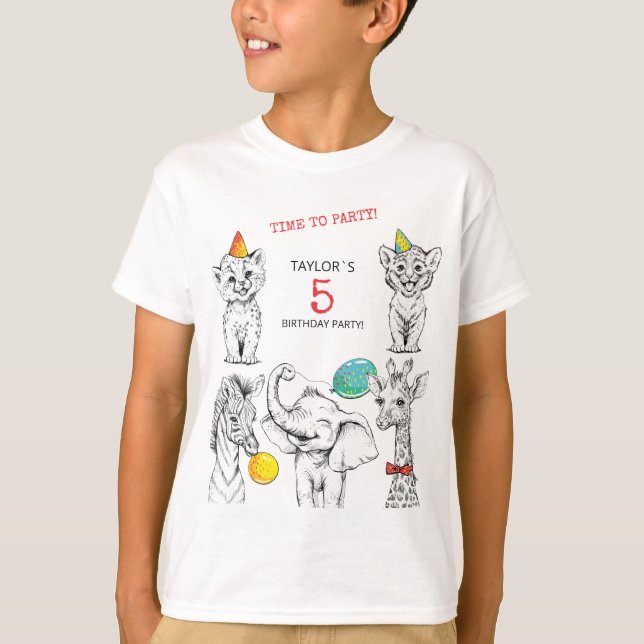 Camiseta T-Shirt para 5 festa de aniversário. (Frente)