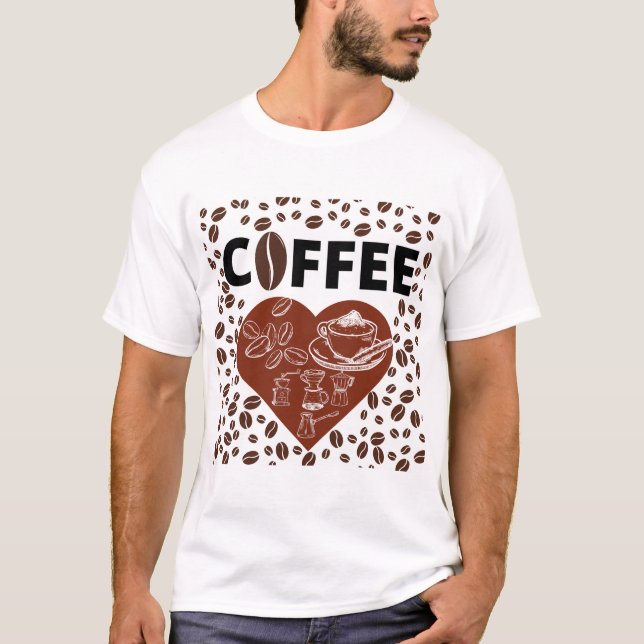 Camiseta T-Shirt para amantes do café (Frente)