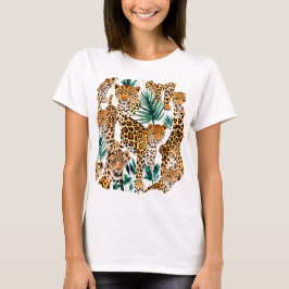 Camiseta T-Shirt para Leopardo na moda - Negrito e Trendênc