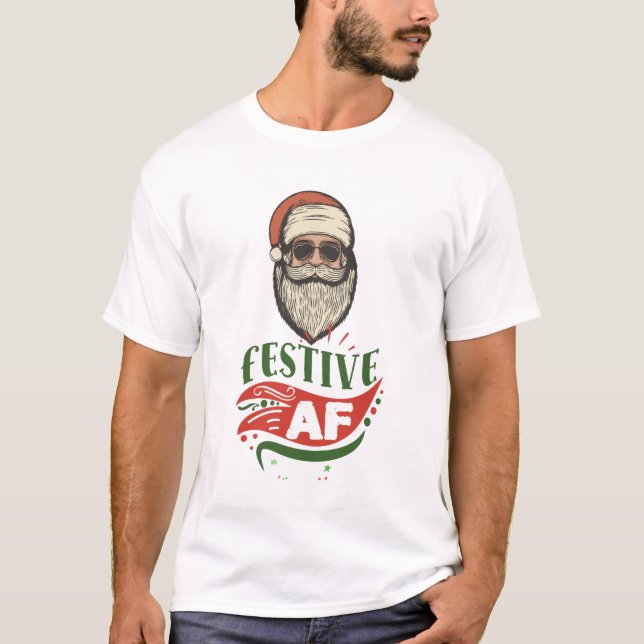 Camiseta T-Shirt para Papais noeis Retro legal (Frente)