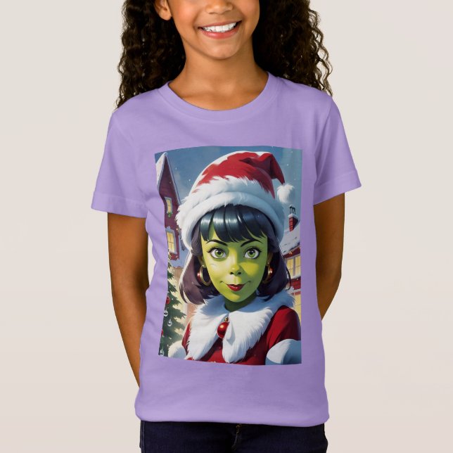 Camiseta T-shirt para rapariga Feliz Natal (Frente)