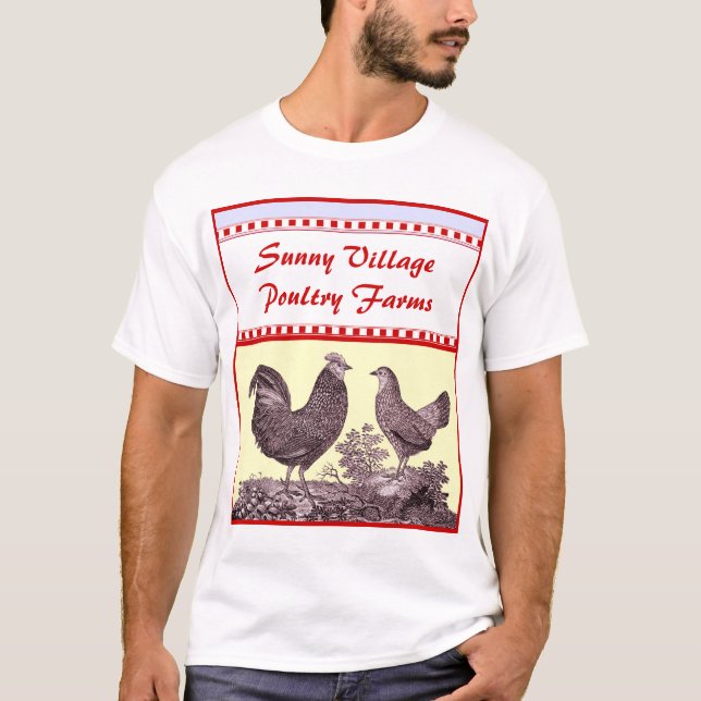 Camiseta T-shirt para uma exploração avícola, um (Frente)