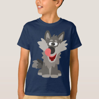 Camiseta T-shirt parvo bonito das crianças do lobo dos