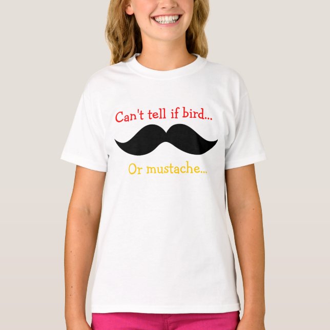 Camiseta T-Shirt 'Pássaro ou bigode' (Frente)