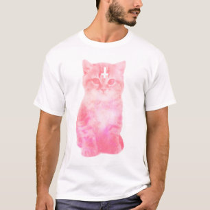 Camiseta T-shirt Pastel transversal invertido do gato