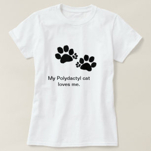 Camiseta T-shirt - patas Polydactyl do gato - mulheres