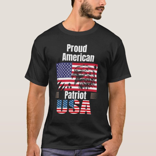 Camiseta T-Shirt Patriot Americano Orgulhoso (Frente)
