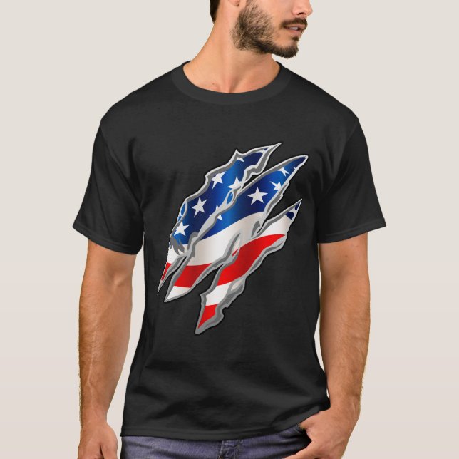 Camiseta T-Shirt Patriotic Clawmarks (Frente)