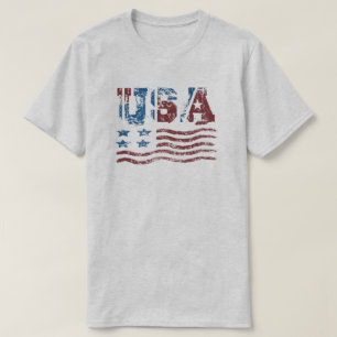 Camiseta T-shirt patriótico da bandeira dos EUA