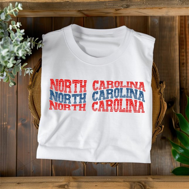 Camiseta T-Shirt Patriótico da Carolina do Norte Vermelho e (Criador carregado)