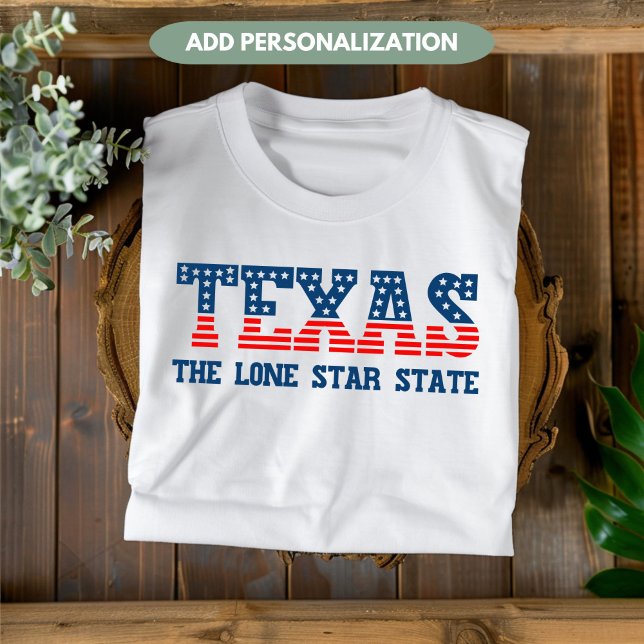 Camiseta T-Shirt Patriótico do Estado do Texas (Criador carregado)