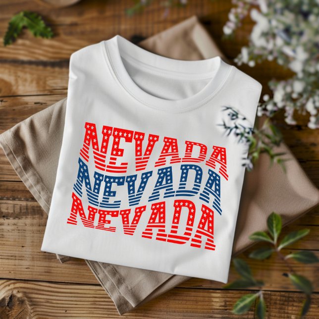 Camiseta T-Shirt Patriótico Nevada Red e Blue Boho (Criador carregado)