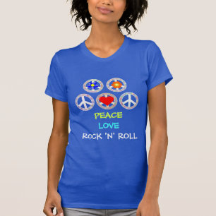 Camiseta T-Shirt PEACE, AMOR, ROCK 'N'