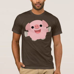 Camiseta T-shirt peluches do porco dos desenhos animados