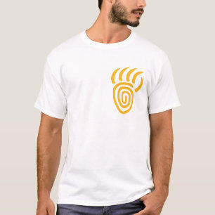 Camiseta T-shirt pequeno amarelo do peito da pata de urso