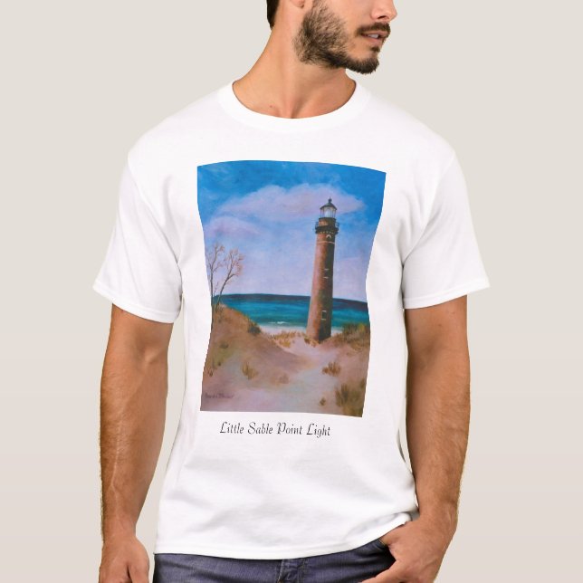 Camiseta T-shirt pequeno do farol do ponto do Sable (Frente)