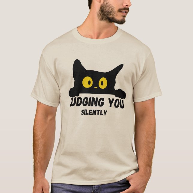 Camiseta T-Shirt Perfeito de Gato Negro Engraçado (Frente)