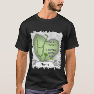 Camiseta t-shirt personalizada da enfermeira de coração ver