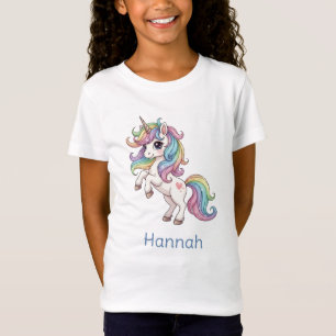 Camiseta T-Shirt Personalizada das Raparigas Unicórn