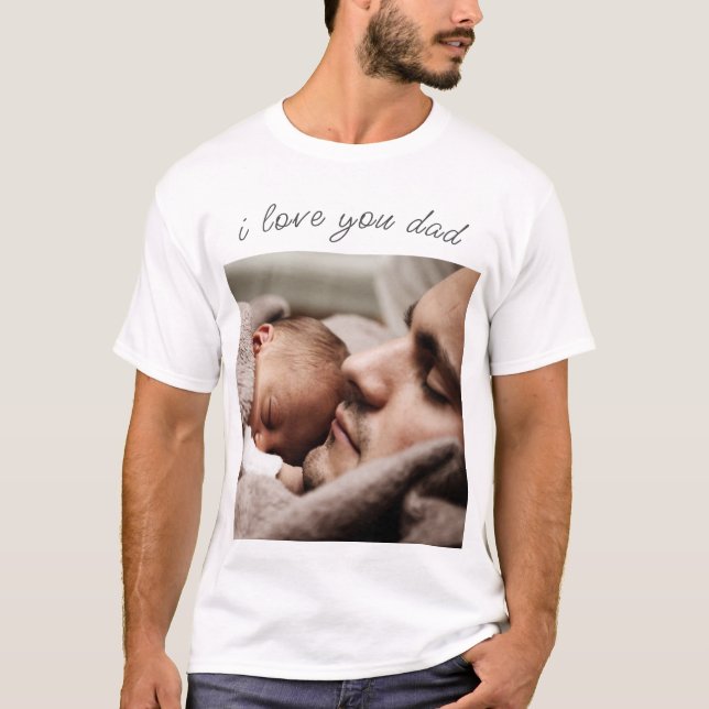 Camiseta T-Shirt Personalizada de Texto - Eu Amo Você Pai (Frente)