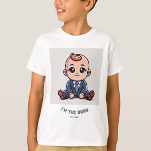 Camiseta T-shirt personalizada do bebê - "Eu sou o Chefe"