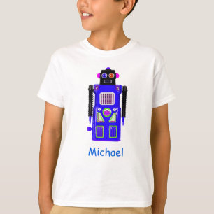 Camiseta T-shirt personalizada do Blue Robot Boy