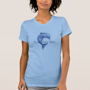 Camiseta T-shirt personalizada do golfinho azul