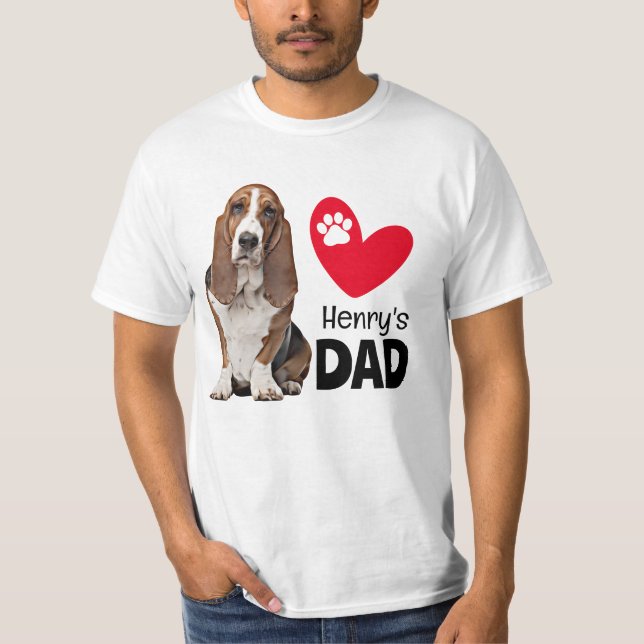 Camiseta T-Shirt Personalizada do Pai Hound Basset (Frente)