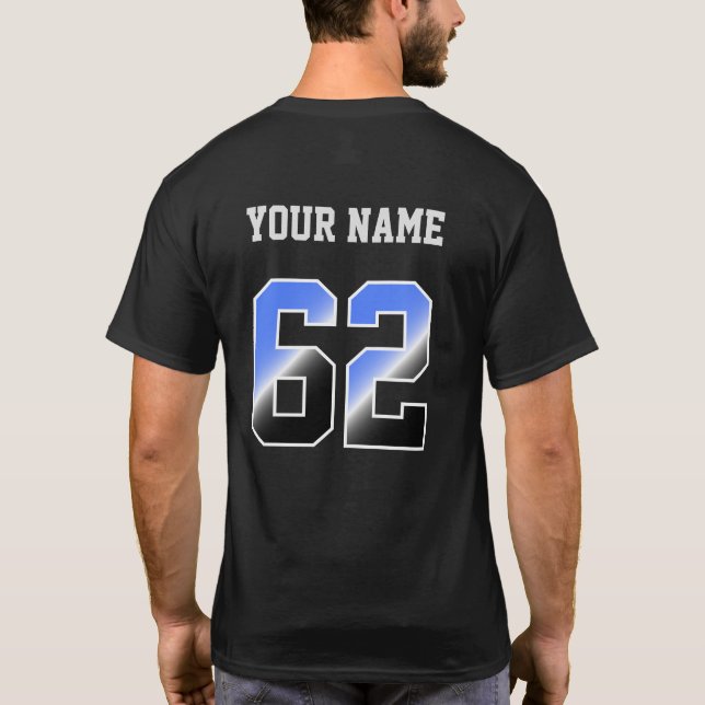 Camiseta T-Shirt Personalizada Número Azul 62 (Verso)