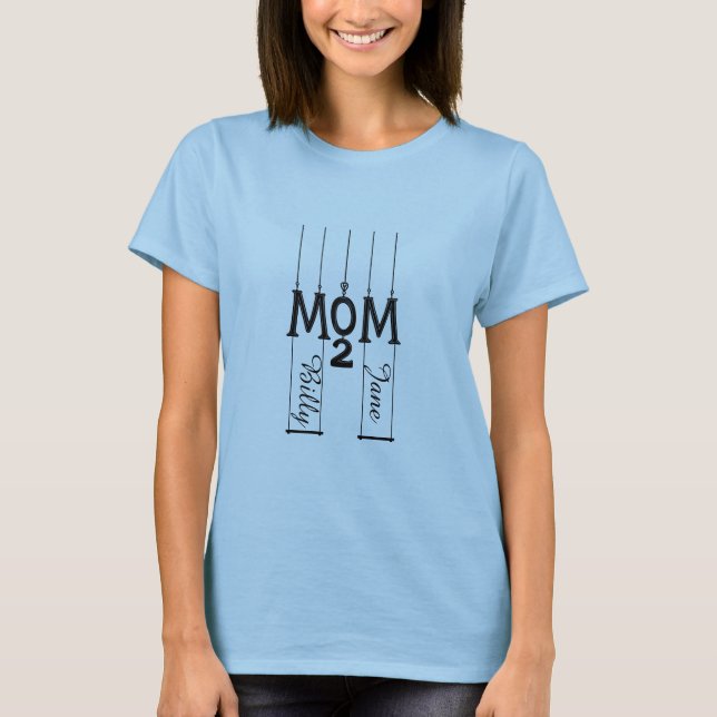 Camiseta T-shirt personalizada para a mãe de dois (Frente)