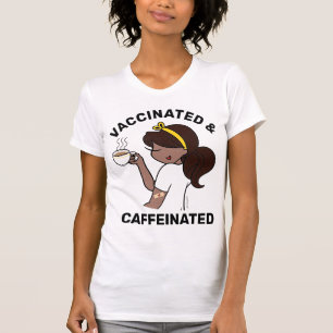 Camiseta T-Shirt Personalizado Cafeinado e Vacinado