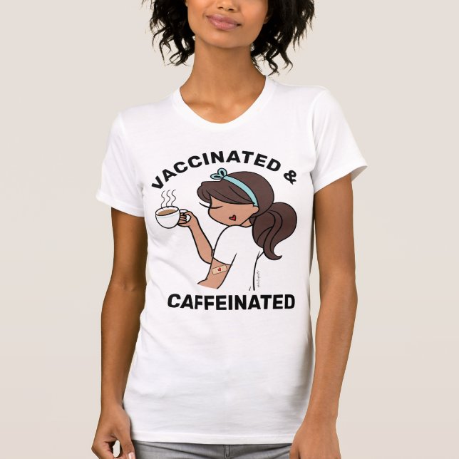 Camiseta T-Shirt Personalizado Cafeinado e Vacinado (Frente)