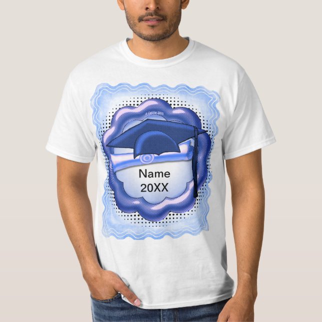 Camiseta T-Shirt personalizado com Boné de Tom Azul (Frente)