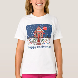 Camiseta T-Shirt Personalizado Da Casa De Pão De Natal