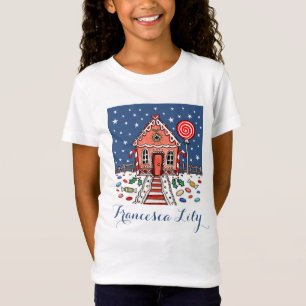Camiseta T-Shirt Personalizado Da Casa De Pão De Natal