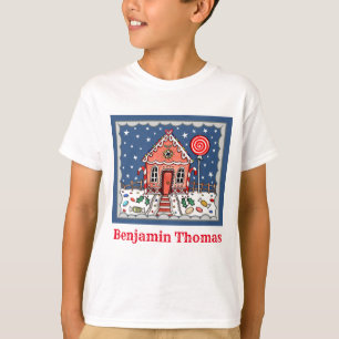 Camiseta T-Shirt Personalizado Da Casa De Pão De Natal