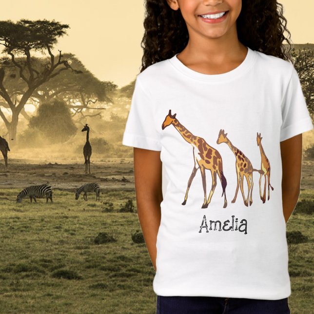 Camiseta T-Shirt Personalizado Da Família Giraffe (Criador carregado)