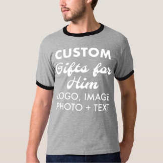 Camiseta T-Shirt personalizado de Cinza masculina